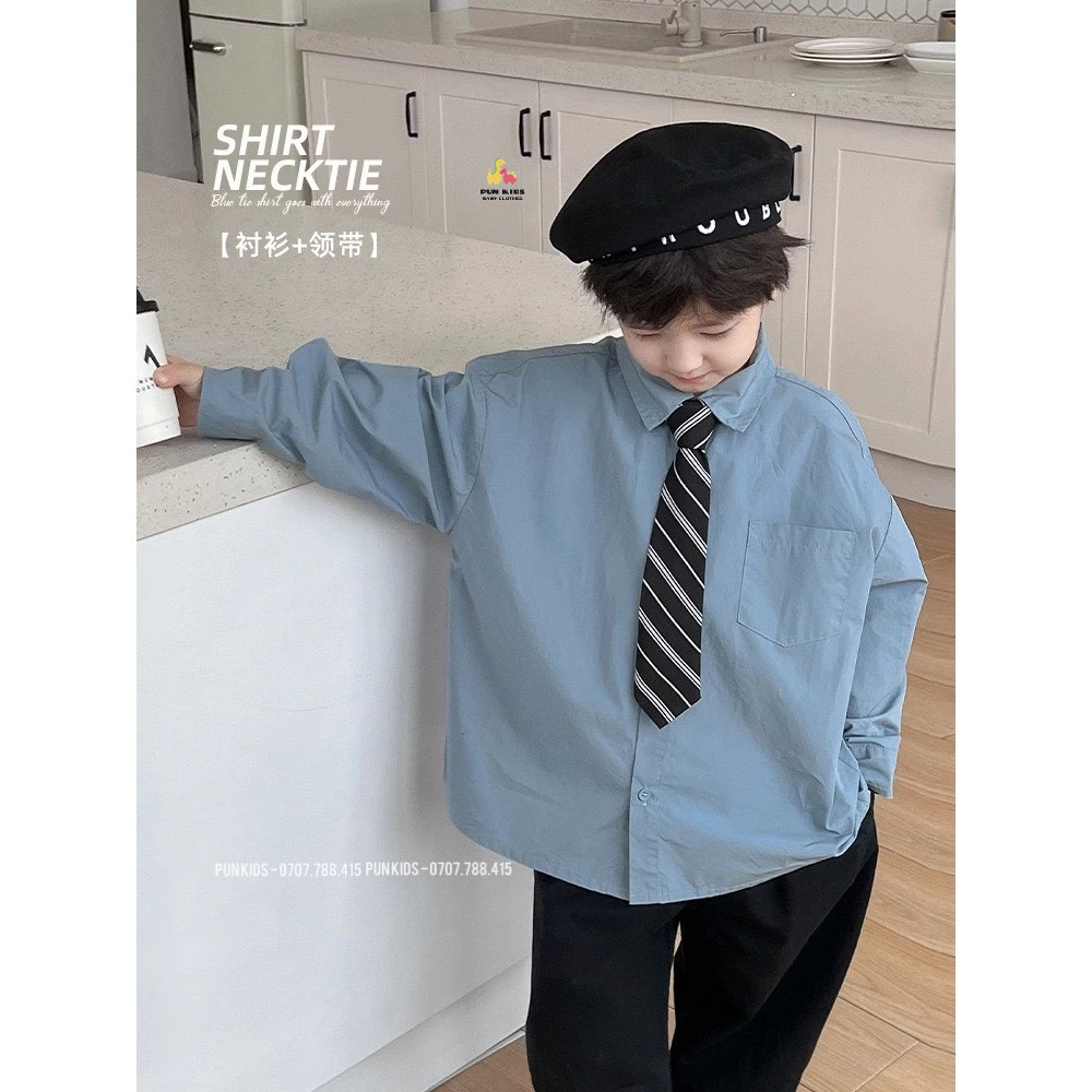 [ảnh thật] Áo sơ mi kèm cavat cho bé trai từ 2- 8 hãng AMBB KIDS. PUN KIDS