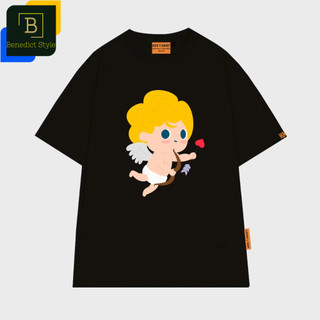 Áo thun tay lỡ unisex in hình thần tình yêu Cupid baby cầm cung tên trái tim cute Valentine day shirt BND697