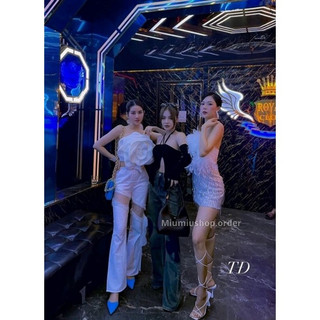 (Sẵn) Quần jeans trắng phối ren siêu cá tính
