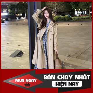 Áo mangto kaki nữ dáng dài