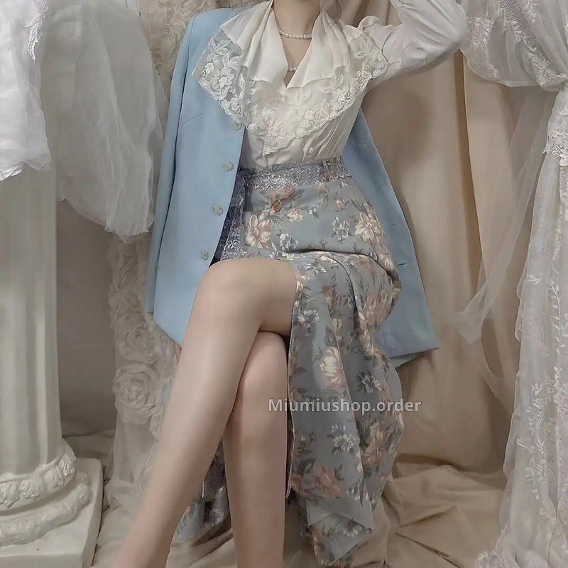 Set áo sơ mi+chân váy+vest