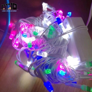 Dây đèn LED trang trí nháy chớp 5M Dây Trắng, Đen LED bóng kim cương, ánh sáng lung linh