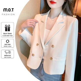 ️🛒 MIỄN SHIP ️🛒 Áo Vest Blazer HÀNG ĐẸP Q.U.Ả.N.G C.H.Â.U Nữ màu Trắng sữa 4 cúc giả đá phối đồ xinh Hot 2024 A12