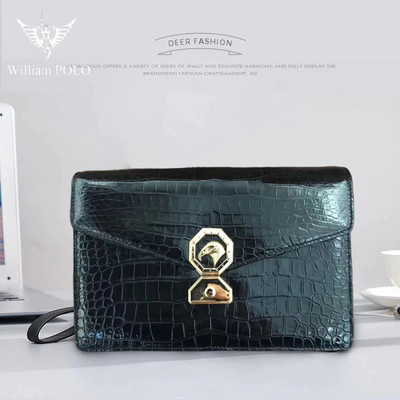 Ví Cầm Tay Nam Da Cá Sấu, Clutch Nam Hàng Hiệu WilliamPoLo Túi kẹp nách nam Cao Cấp