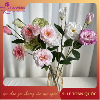Hoa cát tường giả 68cm 3 bông hoa lụa trang trí jflowers - hoa cát tường lụa cắm bình hoa để bàn