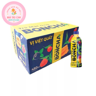 Thùng 24 chai trà mật ong bon cha vị việt quất/ chai 450ml