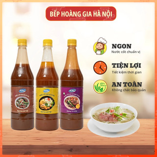 3 chai - Gia vị nấu phở Bò, Gà & bùn Bò Huế 1kg - Nước cốt phở HXC chuẩn vị, tiện lợi, nhanh chóng, không cần nêm nếm