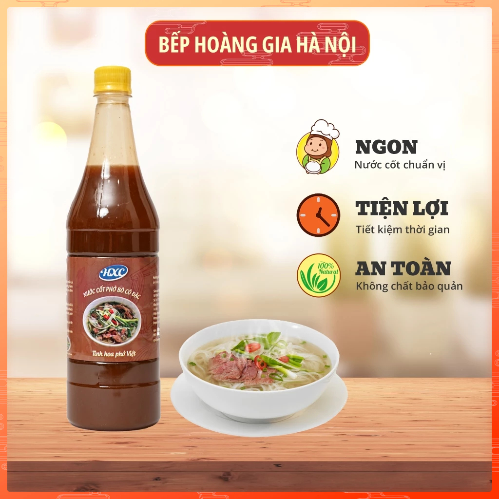Gia vị nấu phở Bò 1kg - Nước cốt phở cô đặc HXC chính hãng, chuẩn vị, tiện lợi, nhanh chóng, không c