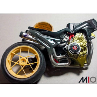 Mô hình pô phụ kiện nâng cấp pô Terminorni titanium full systems wspk D20009400TTC Ducati V4/V4stf Tamiya tỉ lệ 1:12