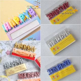 Bộ Nến Chữ Happy Birthday trang trí bánh, đèn cầy trang trí sinh nhật