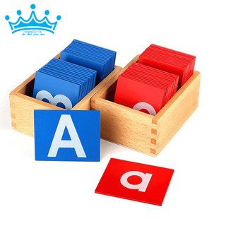 Hộp 26 Chữ cát nhám Tiếng Anh in thường và in hoa - Sandpaper Letters