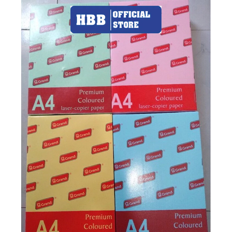 Giấy photo màu A4 - Giấy in màu A4 80gsm - Ram 500 tờ Grand