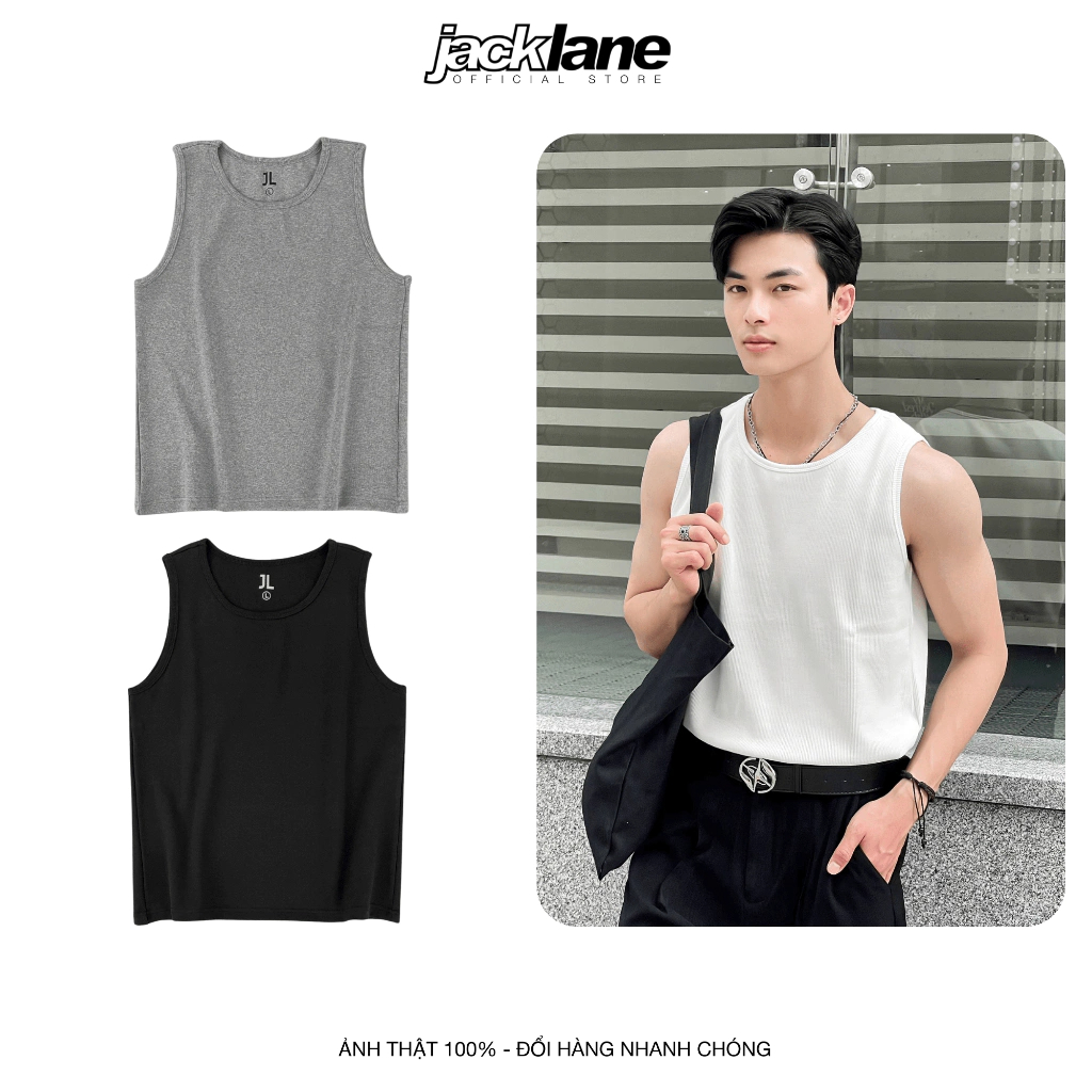 Áo tanktop Base Jack Lane, Áo thun sát nách chất vải cotton co giãn 2 chiều, Local Brand Jack Lane