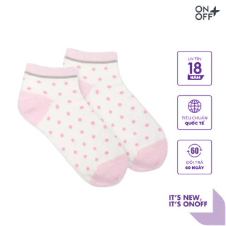 Tất bé gái cổ ngắn 8-12 tuổi ONOFF chấm bi,phối logo lylon màu viền cổ - H12SA17142