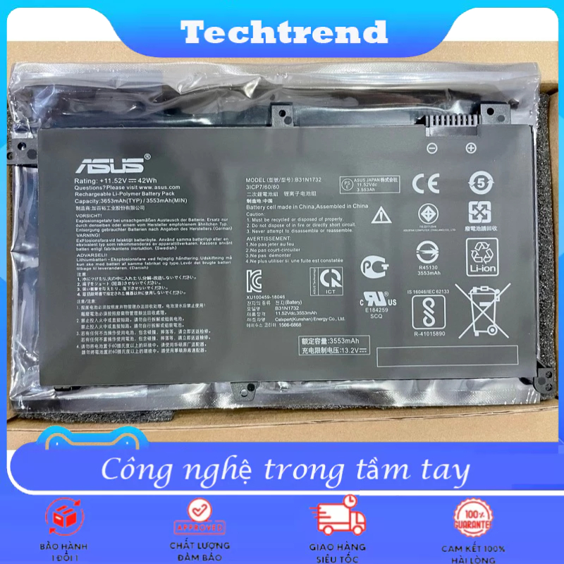 Pin Laptop Asus VivoBook S14 S430FA S430FN S430UA X430UF K430FA X571GD F571GT- AL347T B31N1732