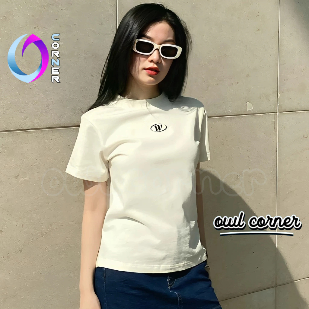 Áo Thun BABY TEE CHỮ W Chất Thun Borip Kiểu Basic Nữ, Áo Thun Ôm Body Cổ Tròn Tay Ngắn Đẹp OWL CORNER