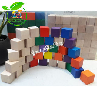Bộ 100 Khối gỗ vuông 2 x 2 x 2cm - cube 2cm