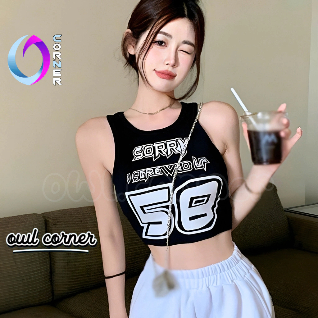 Áo Croptop Ôm Body BA LỖ SORRY Đẹp Sexy Nữ, Áo Thun Chất Borip Kiểu In Họa Tiết Thời Trang Hàn Quốc OWL CORNER