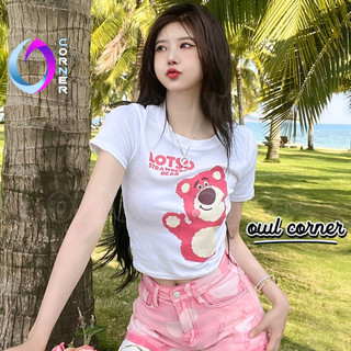 (XẢ HÀNG) Áo Croptop Ôm Body GẤU LOTSO Đẹp Sexy Nữ, Áo Thun Chất Borip Kiểu In Họa Tiết Thời Trang OWL CORNER