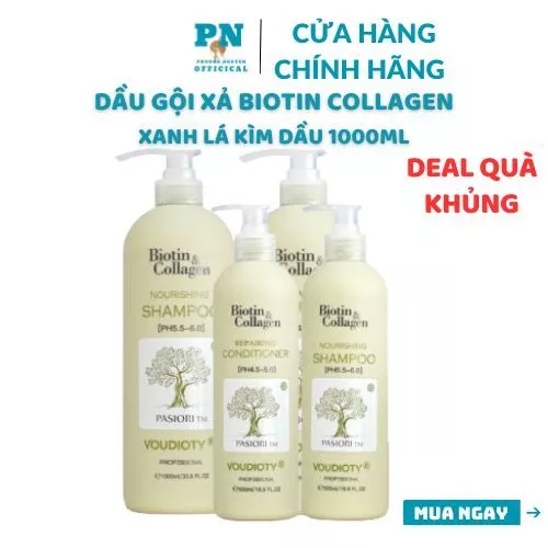 Cặp dầu gội biotin collagen kìm dầu 1000ml dầu gội giúp mọc tóc, giảm rụng tóc , kìm dầu , giúp bông