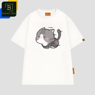 Áo thun tay lỡ unisex in hình Mèo con chạy tốc độ vui nhộn cute speedy baby Cat shirt BND729
