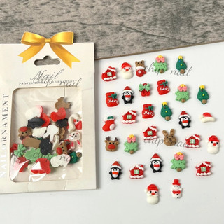 Charm noel mix kiểu gắn móng tay nail. Phụ kiện trang trí móng