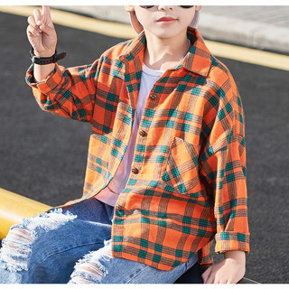 Áo sơ mi caro form rộng bé trai