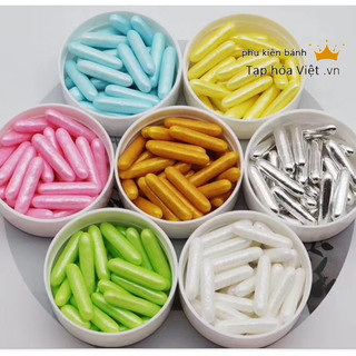 Lọ 100g Kẹo Bi Đuong hình Que trang trí bánh sinh nhật, kẹo bông đường trang trí