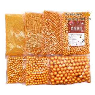 Lọ 100g Kẹo Bi Đuong màu Vàng đồng trang trí bánh sinh nhật, hạt đường trang trí
