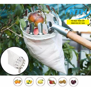 Dụng cụ hái trái cây, vợt hái trái cây tiện lợi bằng kim loại
