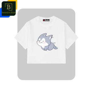 Croptop freesize in hình Sói xám baby chạy tốc độ cao vui nhộn cute speedy baby Wolf BND735