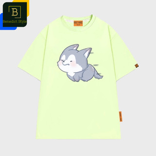 Áo thun tay lỡ unisex in hình Sói xám baby chạy tốc độ vui nhộn cute speedy baby Wolf shirt BND734