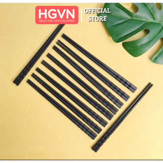 Đũa Nhựa Phíp Đen Melamine - Đũa Chuyên Nhà Hàng Quán Ăn [SET 10 ĐÔI] Hàng Loại 1 #247