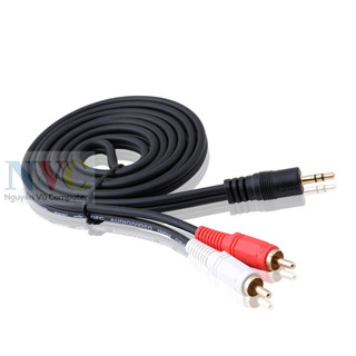 Dây cáp loa 3.5mm to av 2 rca audio - dây cáp âm thanh 3.5 ra hoa sen 1.5m