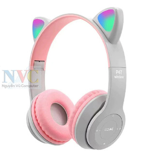 Tai nghe mèo p47m. mz47 bluetooth chụp tai , headphone p47m dễ thương có mic