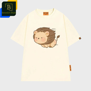 Áo thun tay lỡ unisex in hình Sư tử con chạy tốc độ vui nhộn cute speedy baby Lion shirt BND738