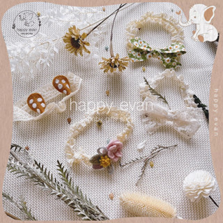 🅷🅴 [3m-3y] Băng đô turban hoa vải nỉ Hàn Quốc cho bé gái, màu trang nhã, được làm thủ công, chất thun co giãn tốt.