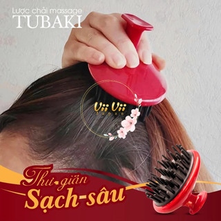 Lược gội đầu massage tsubaki shampoo brush - giúp tóc sạch khỏe, da đầu thư giãn