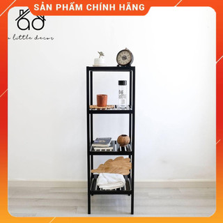 Kệ gỗ tab đầu giường 4 tầng màu ĐEN A Little Decor - Kệ gỗ đầu giường 4 tầng tự lắp ráp - Kệ gỗ vuông 4 tầng decor