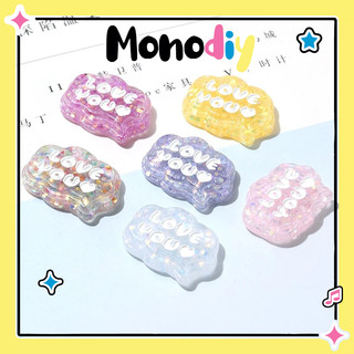 Charm khung đám mây love you trang trí kẹp tóc, ốp điện thoại, diy