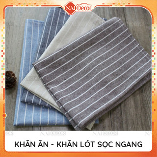 Khăn ăn họa tiết sọc Nai Decor phong cách Châu Âu (45x60cm) dùng chụp ảnh, trang trí bàn ăn