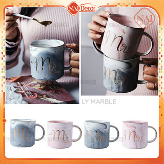 Ly sứ vân đá Marble cao cấp Nai Decor Phụ Kiện Nhà Bếp, Trang Trí Decor Chụp Ảnh