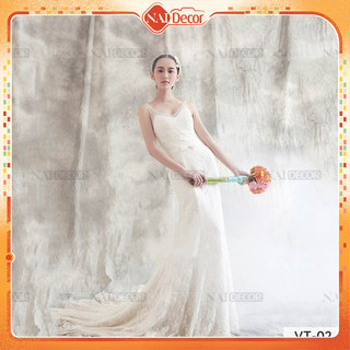Phông Vải Chụp Ảnh Vintage - Phông Loang Art VT-02 (Màu Trắng Xám)