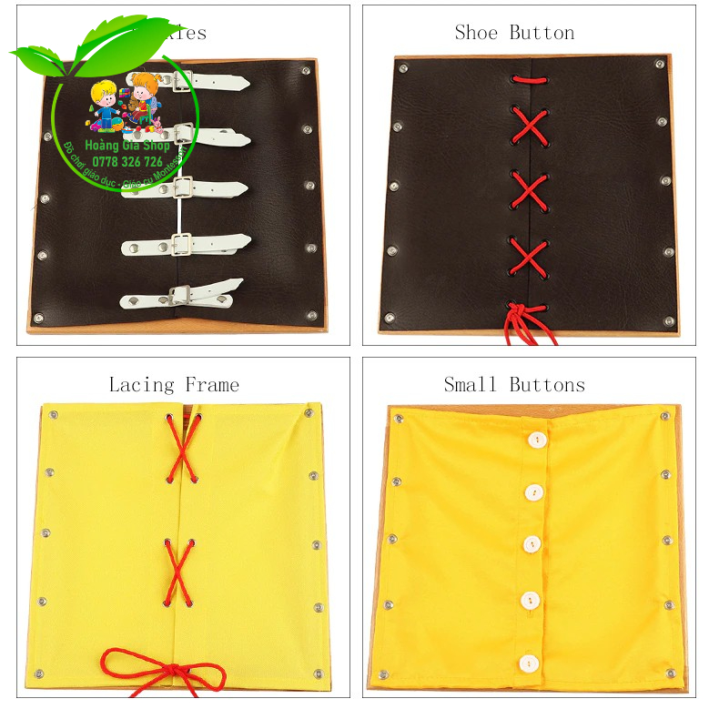 Khung vải dạy kỹ năng cài áo và đóng mở khóa - 12 Dressing Frames