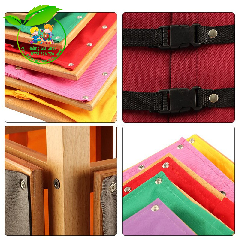 Khung vải dạy kỹ năng cài áo và đóng mở khóa - 12 Dressing Frames