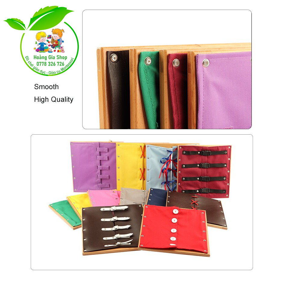 Khung vải dạy kỹ năng cài áo và đóng mở khóa - 12 Dressing Frames