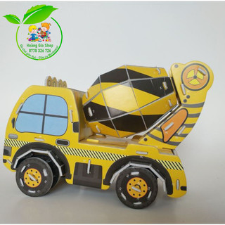 Ghép hình 3D - xe trộn bê tông