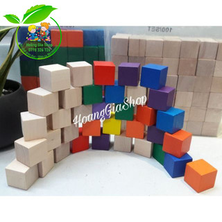 Bộ 100 Khối gỗ lập phương 2.5 x 2.5 x 2.5cm - cube 2.5cm