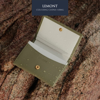 Ví da bò thật Tiny Wallet màu Xanh Cốm nhỏ gọn - Thiết kế chính hãng từ Lemont.