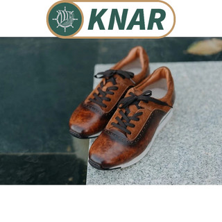 Giày Da Nam Kiểu Dáng Sneaker Chất Liệu Da Bê Nhập Khẩu Cao Cấp Thương Hiệu KNAR (K CSK0055E (Order SP 1467))